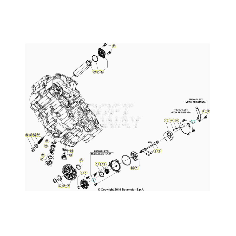 Beta RR350RC 24 4T Schmiersystem Ersatzteile Beta RR350RC 24 4T Schmiersystem Ersatzteile