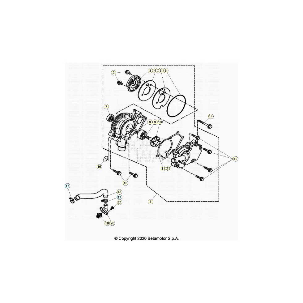 Beta RR125 LC 4T 20 Kühlsystem Ersatzteile Beta RR125 LC 4T 20 Kühlsystem Ersatzteile