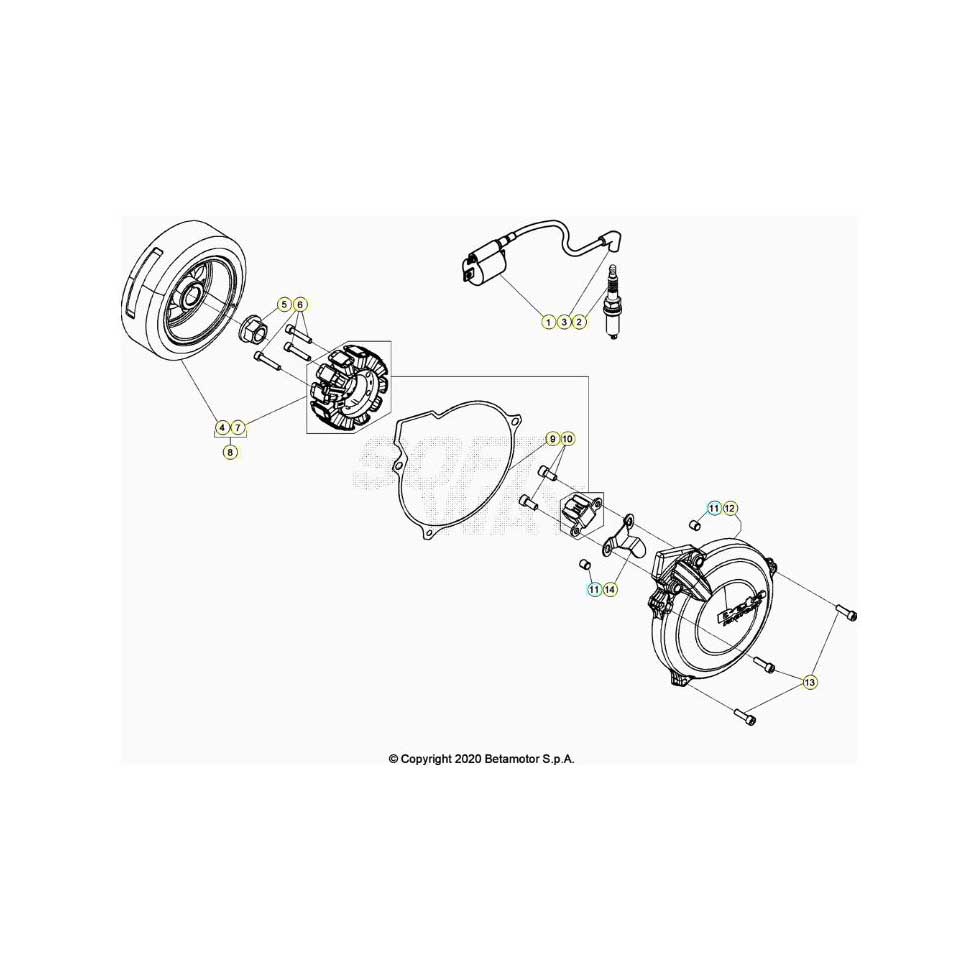 Beta EVO300 2T 23 Zündanlage Ersatzteile Beta EVO300 2T 23 Zündanlage Ersatzteile