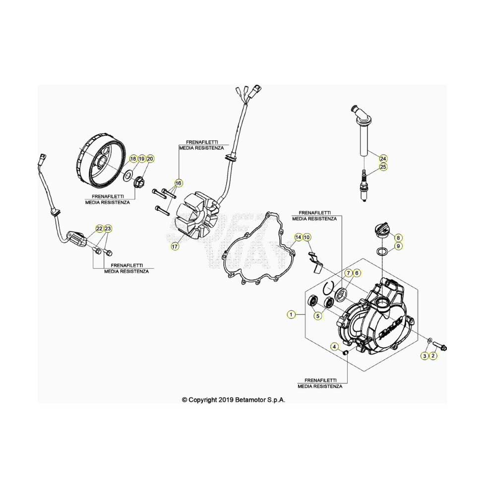 Beta RR480RC 20 4T Zündanlage Ersatzteile Beta RR480RC 20 4T Zündanlage Ersatzteile