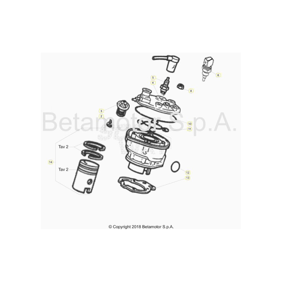Beta RR50 19 Zylinder/Zylinderkopf/Ventiltrieb Ersatzteile