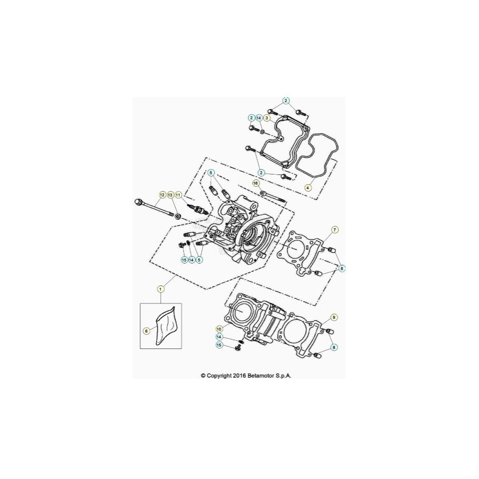 Beta RR125 LC 20 Zylinder/Zylinderkopf/Ventiltrieb 1 Ersatzteile