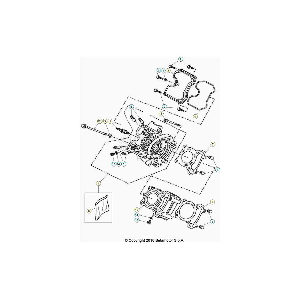 Beta RR125 LC 4T 20 Zylinder/Zylinderkopf/Ventiltrieb Ersatzteile