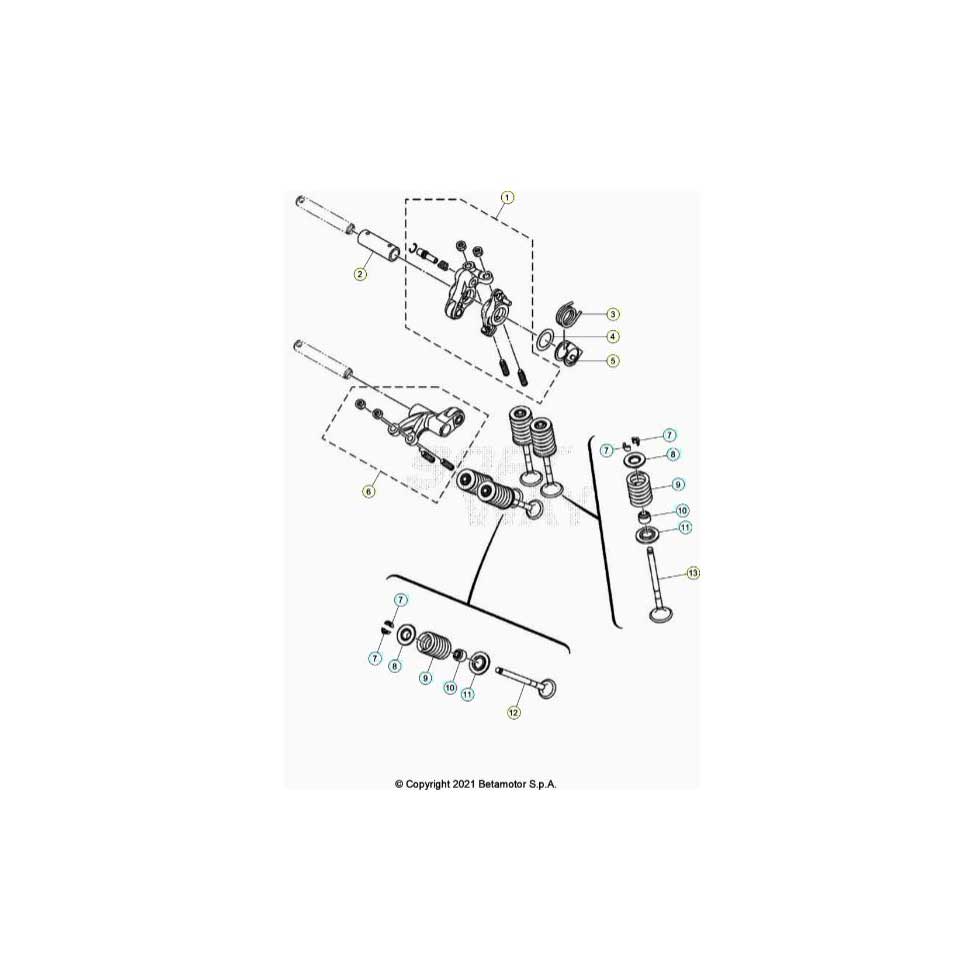 Beta RR125 LC 4T 21 Zylinder/Zylinderkopf/Ventiltrieb Ersatzteile