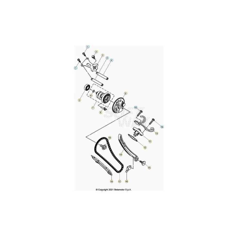 Beta RR125 LC 4T 21 Zylinder/Zylinderkopf/Ventiltrieb Ersatzteile Beta RR125 LC 4T 21 Zylinder/Zylinderkopf/Ventiltrieb Ersatzteile