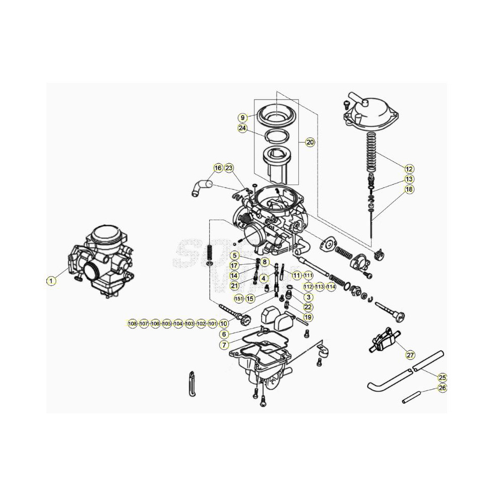 Beta EVO300 4T 20 Vergaser Ersatzteile Beta EVO300 4T 20 Vergaser Ersatzteile