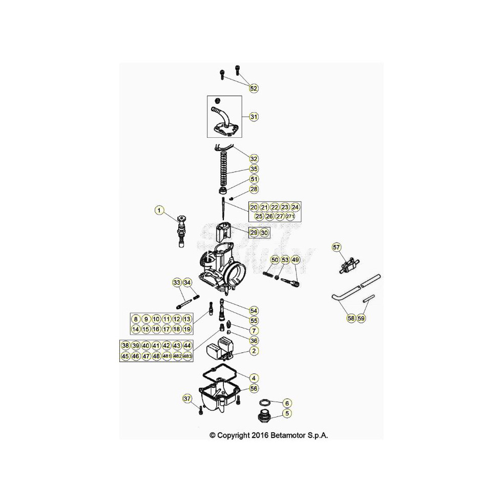 Beta EVO300 2T 23 Vergaser 2 Ersatzteile Beta EVO300 2T 23 Vergaser 2 Ersatzteile