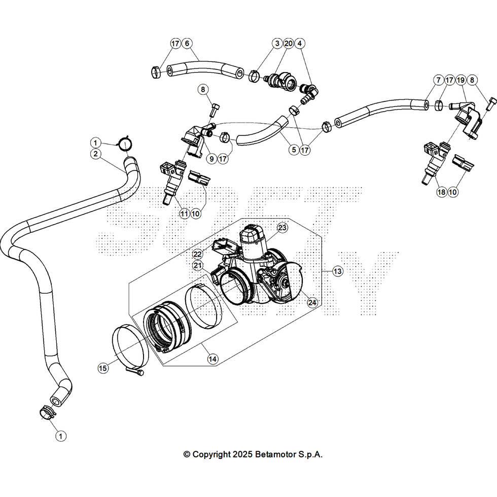 Beta RR390 Racing 26 Kraftstoffeinspritzung Ersatzteile