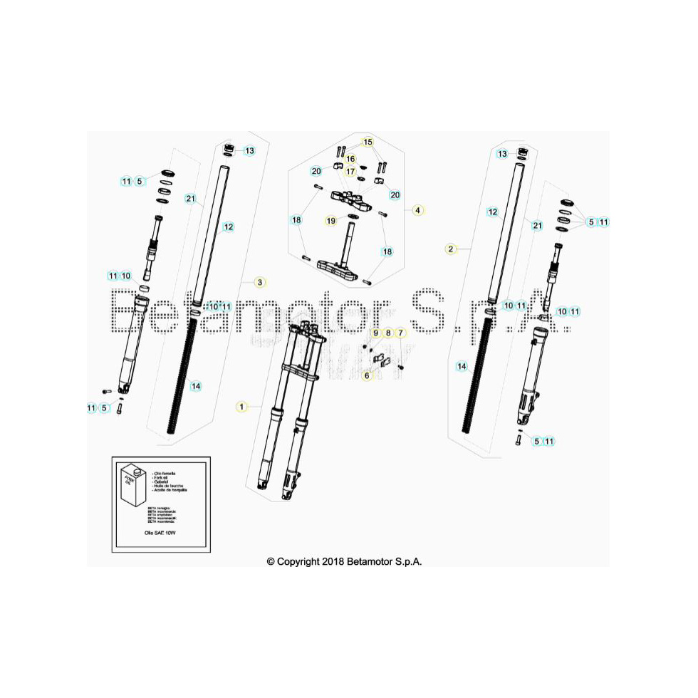Beta RR50 19 Gabel Ersatzteile