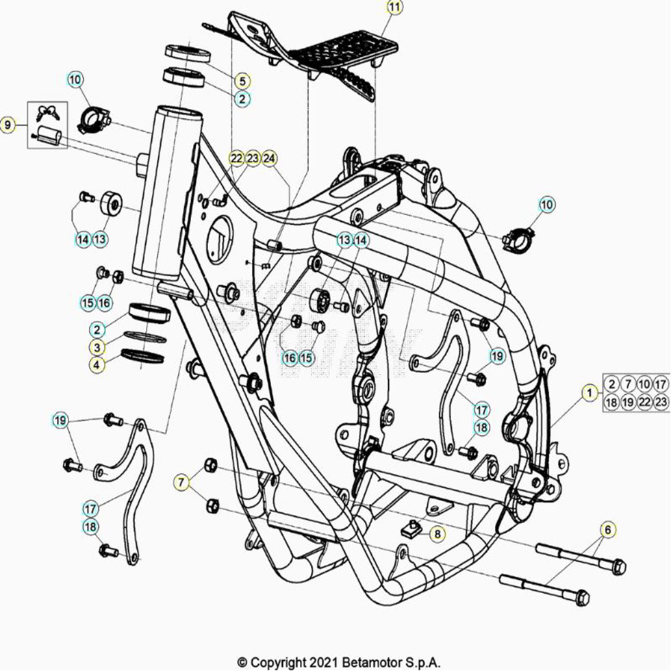 Beta RR125 22 Rahmen/Ausleger Ersatzteile