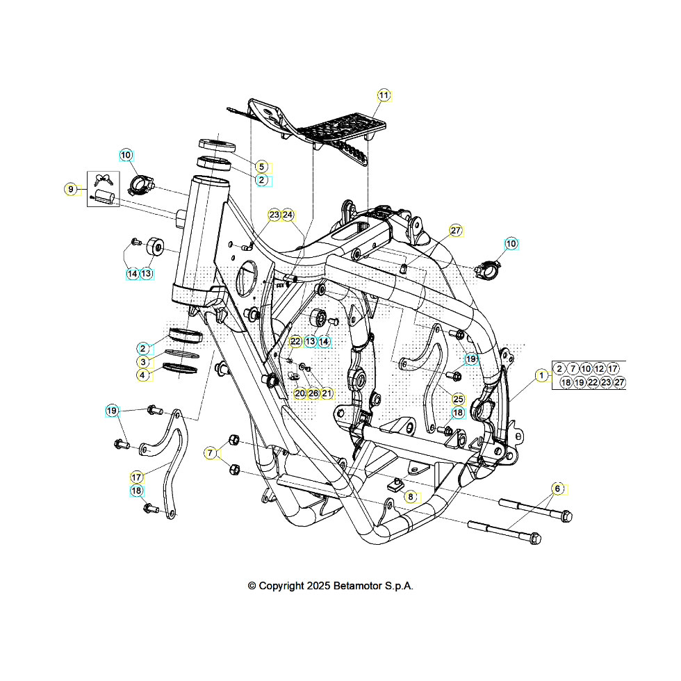 Beta RR125 26 Rahmen/Ausleger Ersatzteile
