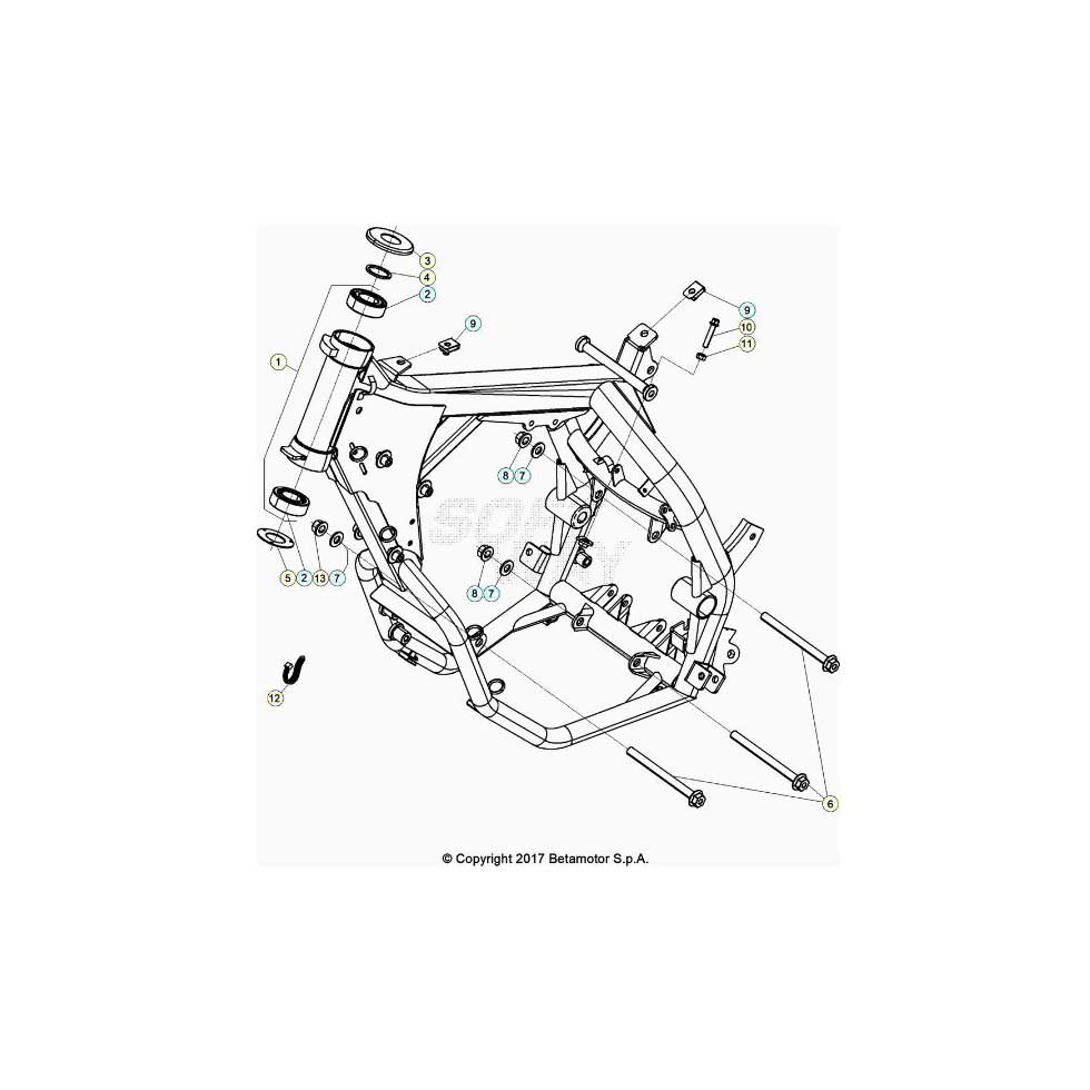Beta RR125 LC 4T 20 Rahmen/Ausleger Ersatzteile Beta RR125 LC 4T 20 Rahmen/Ausleger Ersatzteile