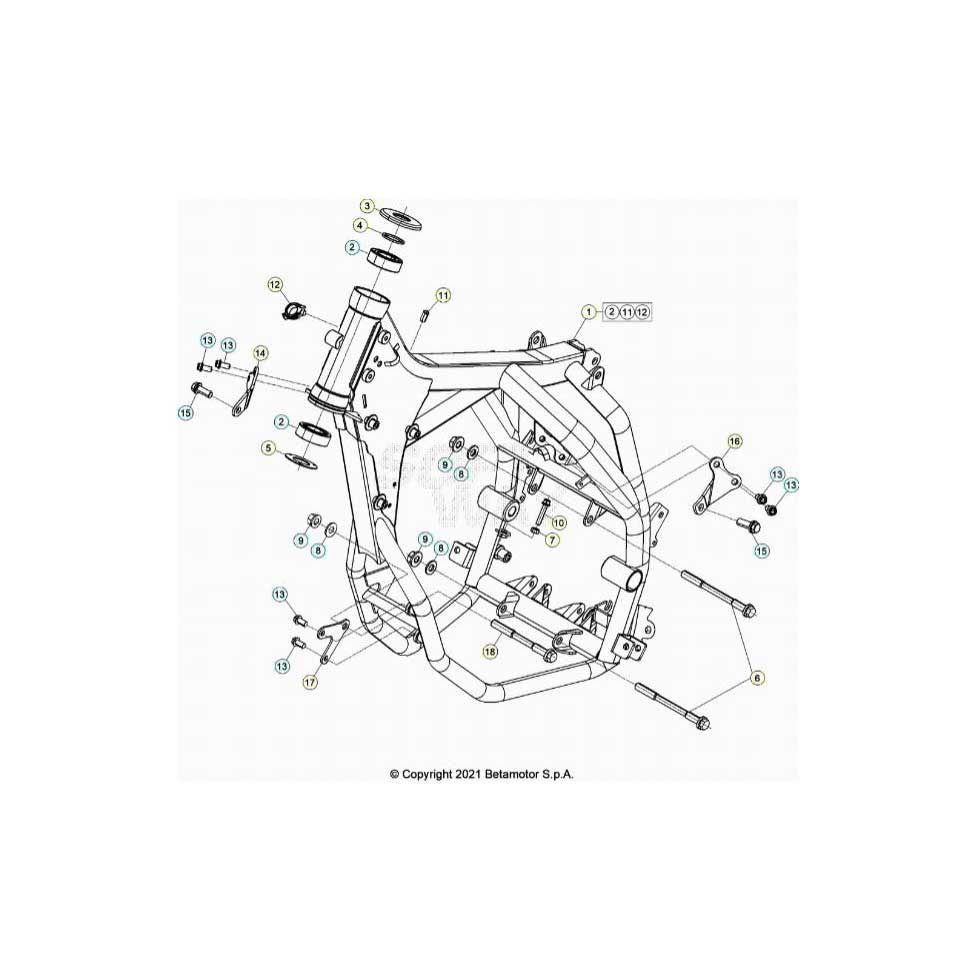 Beta RR125 LC 4T 21 Rahmen/Ausleger Ersatzteile Beta RR125 LC 4T 21 Rahmen/Ausleger Ersatzteile