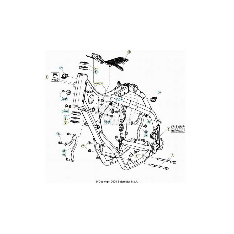 Beta RR125RC 23 Rahmen/Ausleger Ersatzteile Beta RR125RC 23 Rahmen/Ausleger Ersatzteile