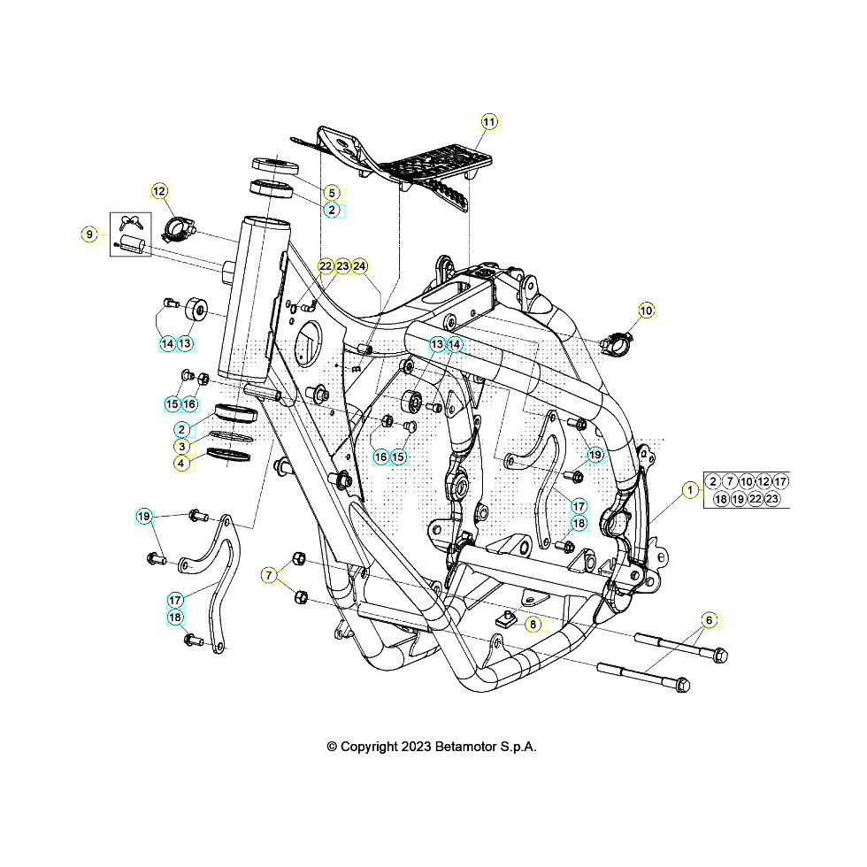 Beta RR125RC 24 Rahmen/Ausleger Ersatzteile Beta RR125RC 24 Rahmen/Ausleger Ersatzteile
