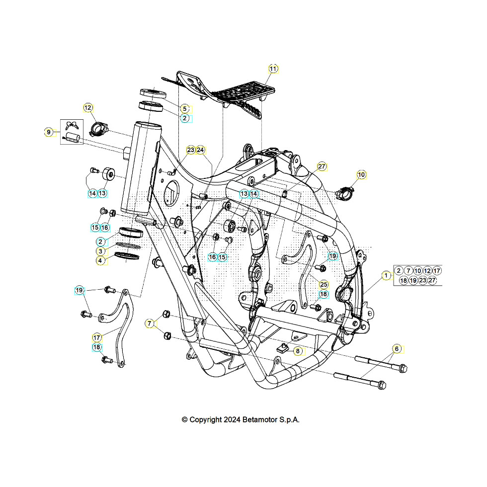 Beta RR125RC 25 Rahmen/Ausleger Ersatzteile