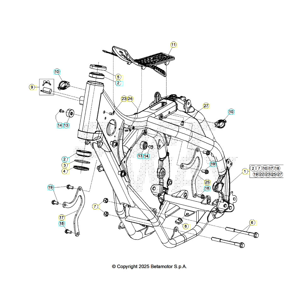 Beta RR125RC 26 Rahmen/Ausleger Ersatzteile