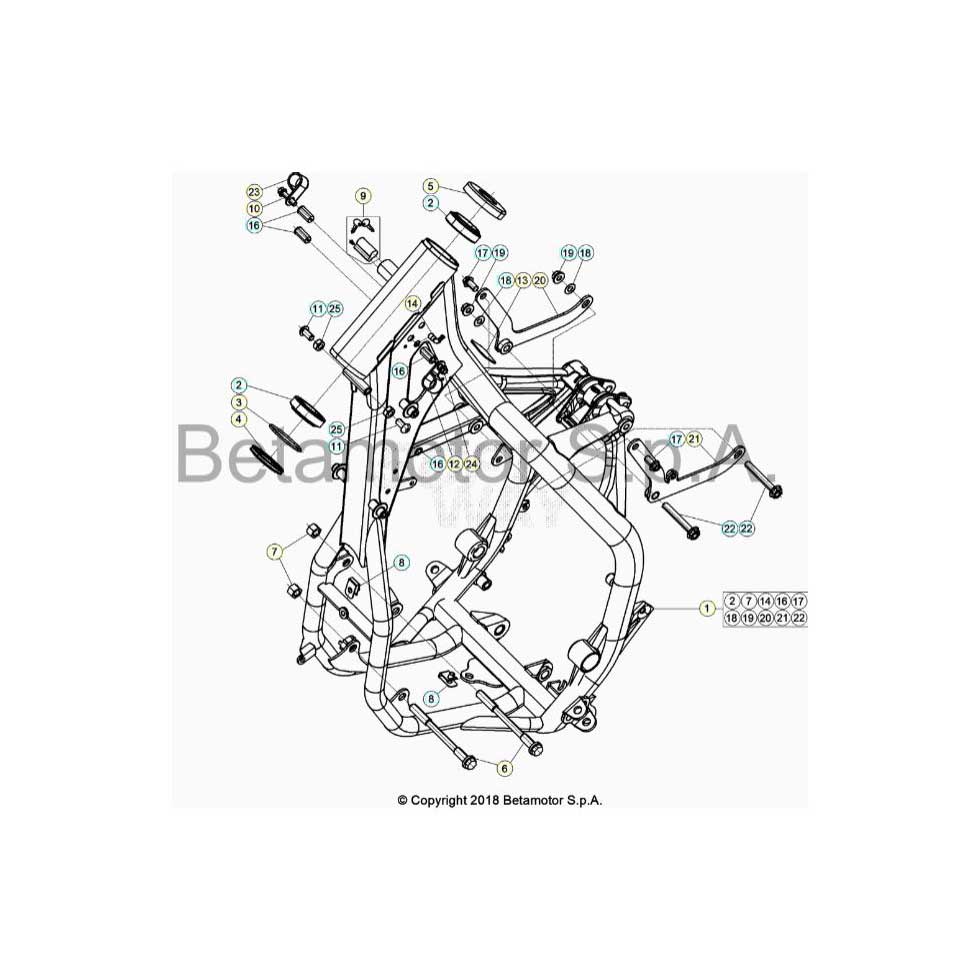 Beta RR250 19 Rahmen/Ausleger Ersatzteile