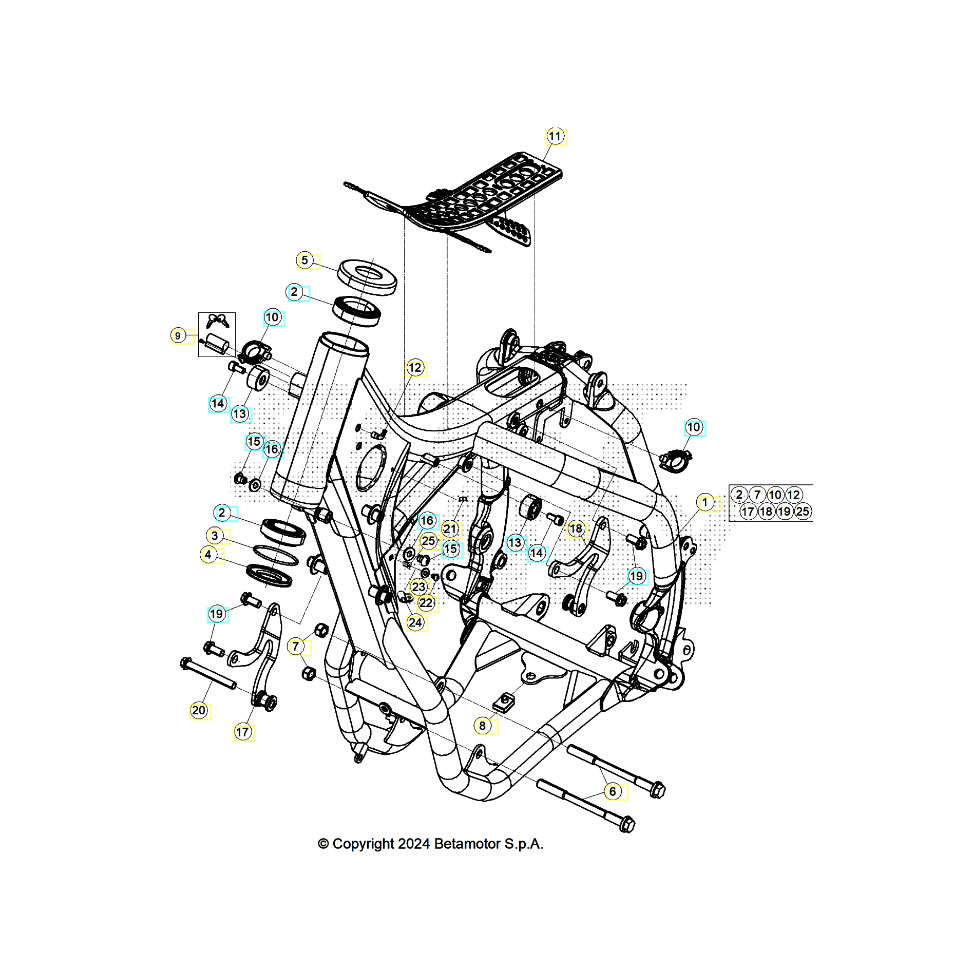 Beta RR250 25 Rahmen/Ausleger Ersatzteile Beta RR250 25 Rahmen/Ausleger Ersatzteile