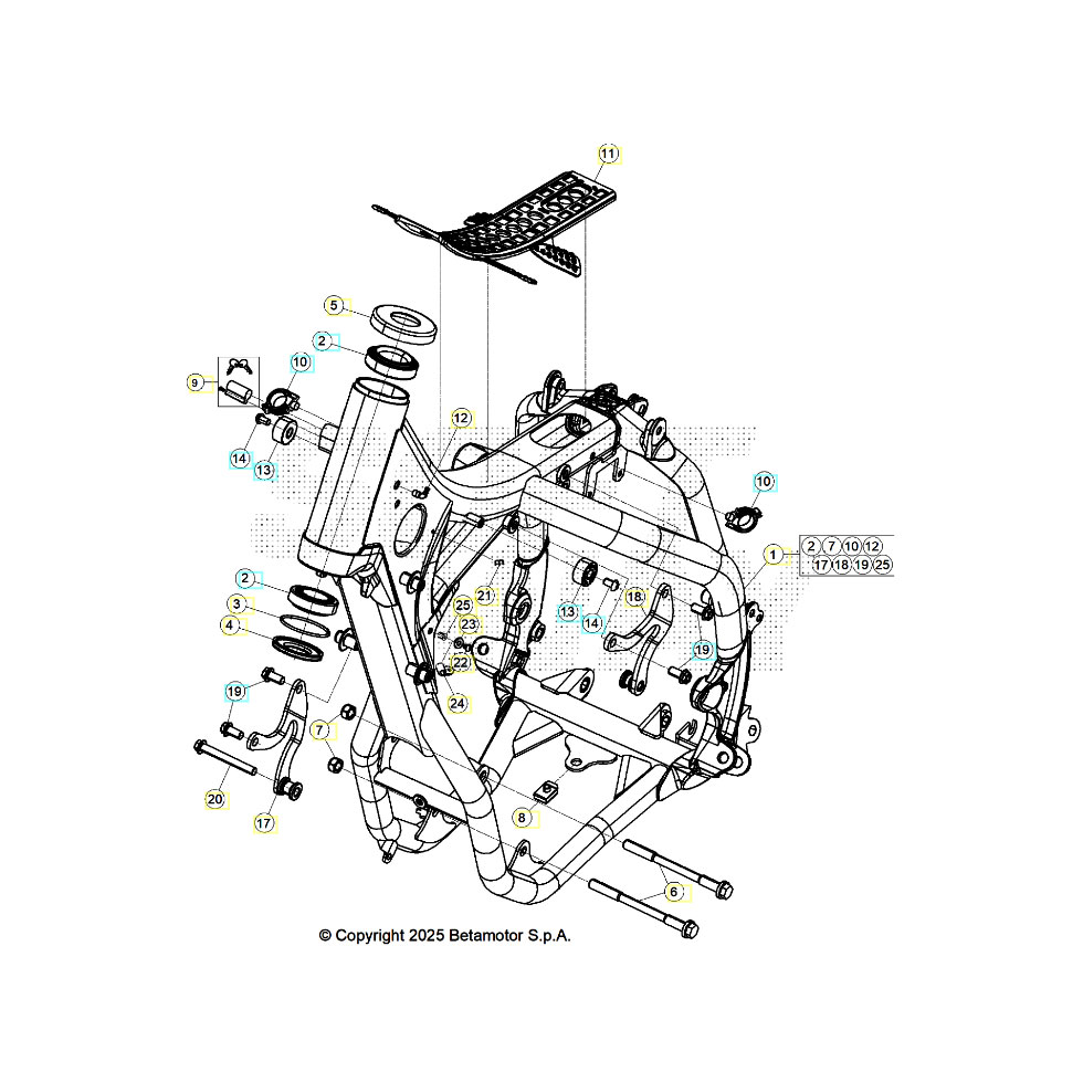 Beta RR250 26 Rahmen/Ausleger Ersatzteile