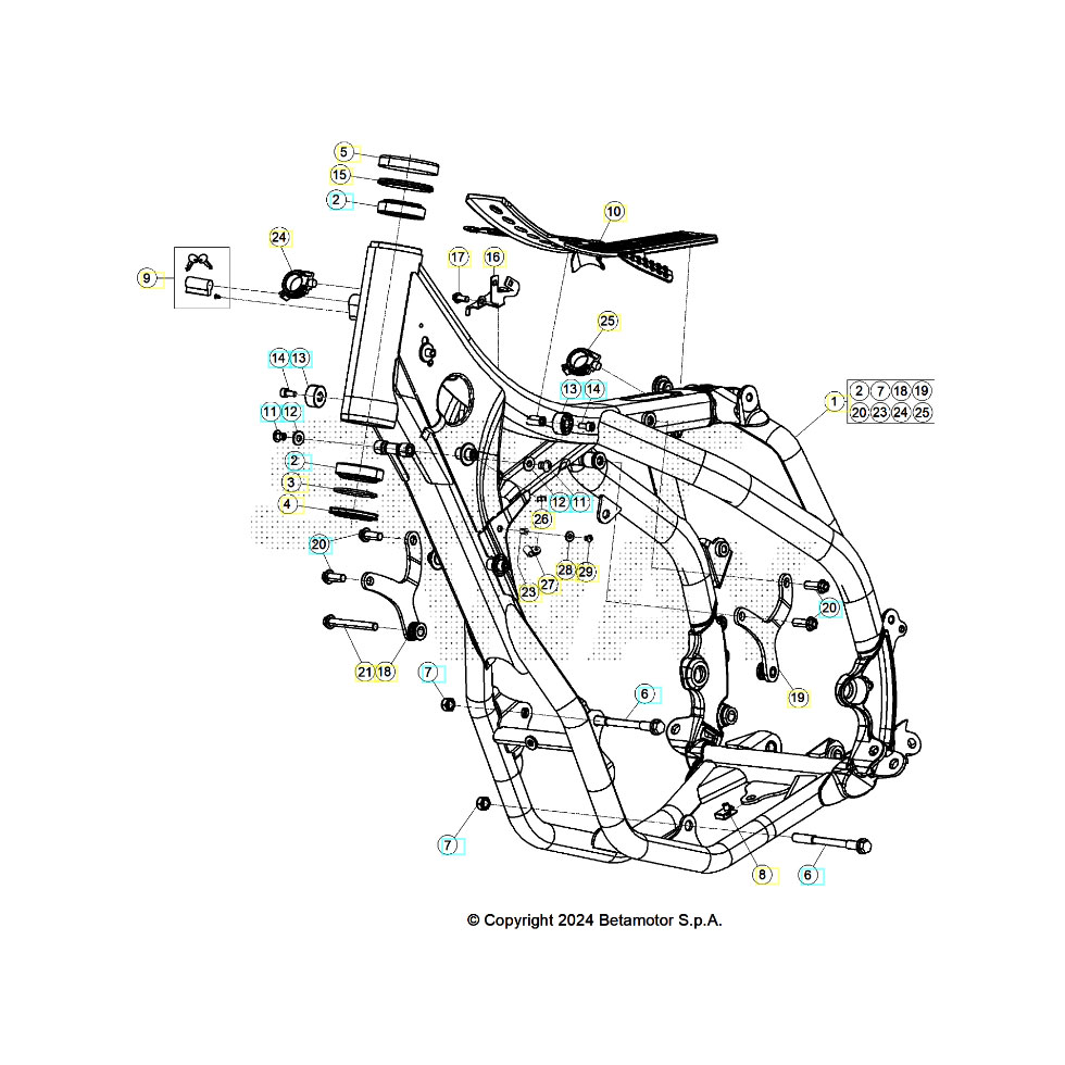 Beta RR350 25 Rahmen/Ausleger Ersatzteile