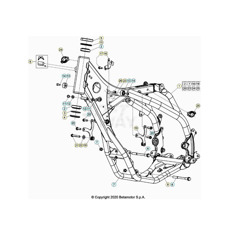 Beta RR350RC 20 4T Rahmen/Ausleger Ersatzteile Beta RR350RC 20 4T Rahmen/Ausleger Ersatzteile