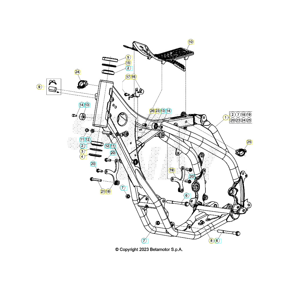 Beta RR350RC 24 4T Rahmen/Ausleger Ersatzteile Beta RR350RC 24 4T Rahmen/Ausleger Ersatzteile