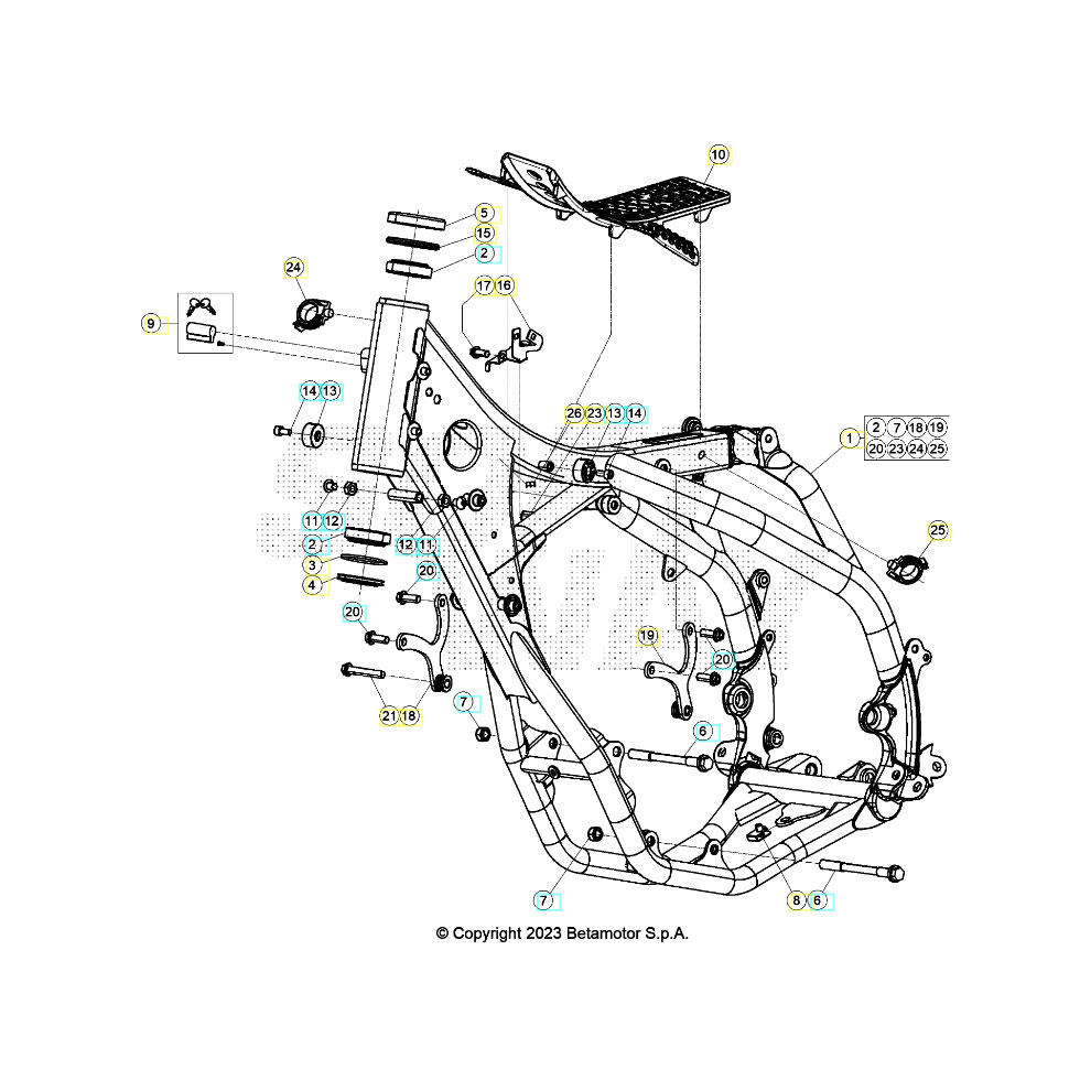 Beta RR390 Racing 24 Rahmen/Ausleger Ersatzteile