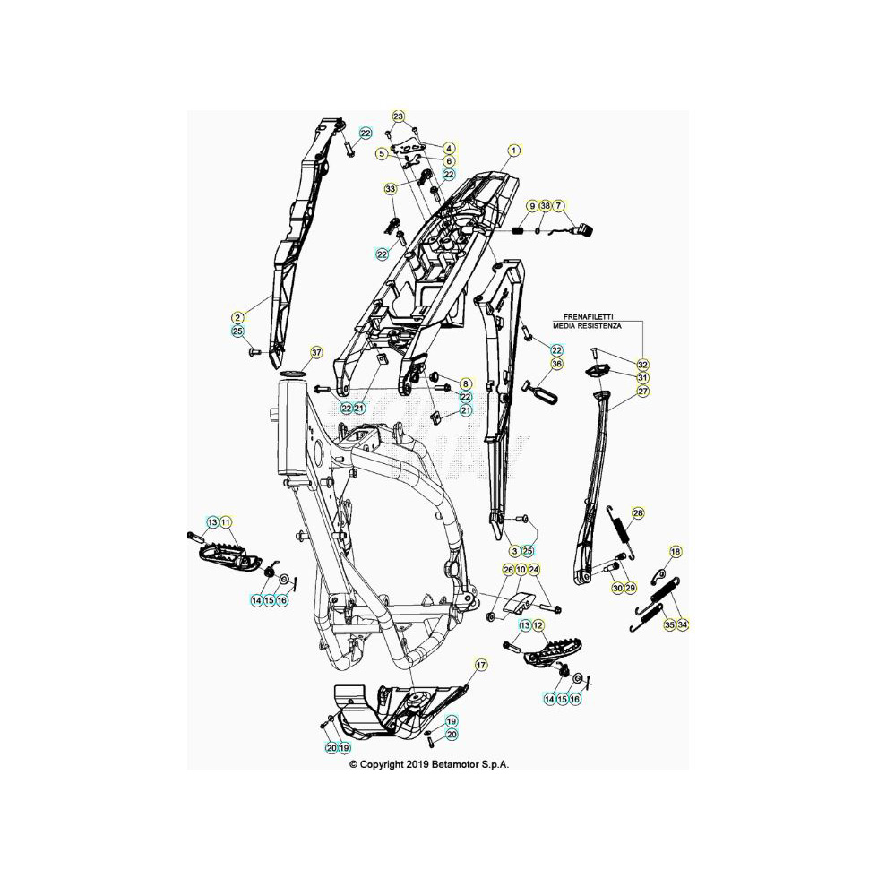 Beta RR125RC 20 Rahmen Zubehör Ersatzteile