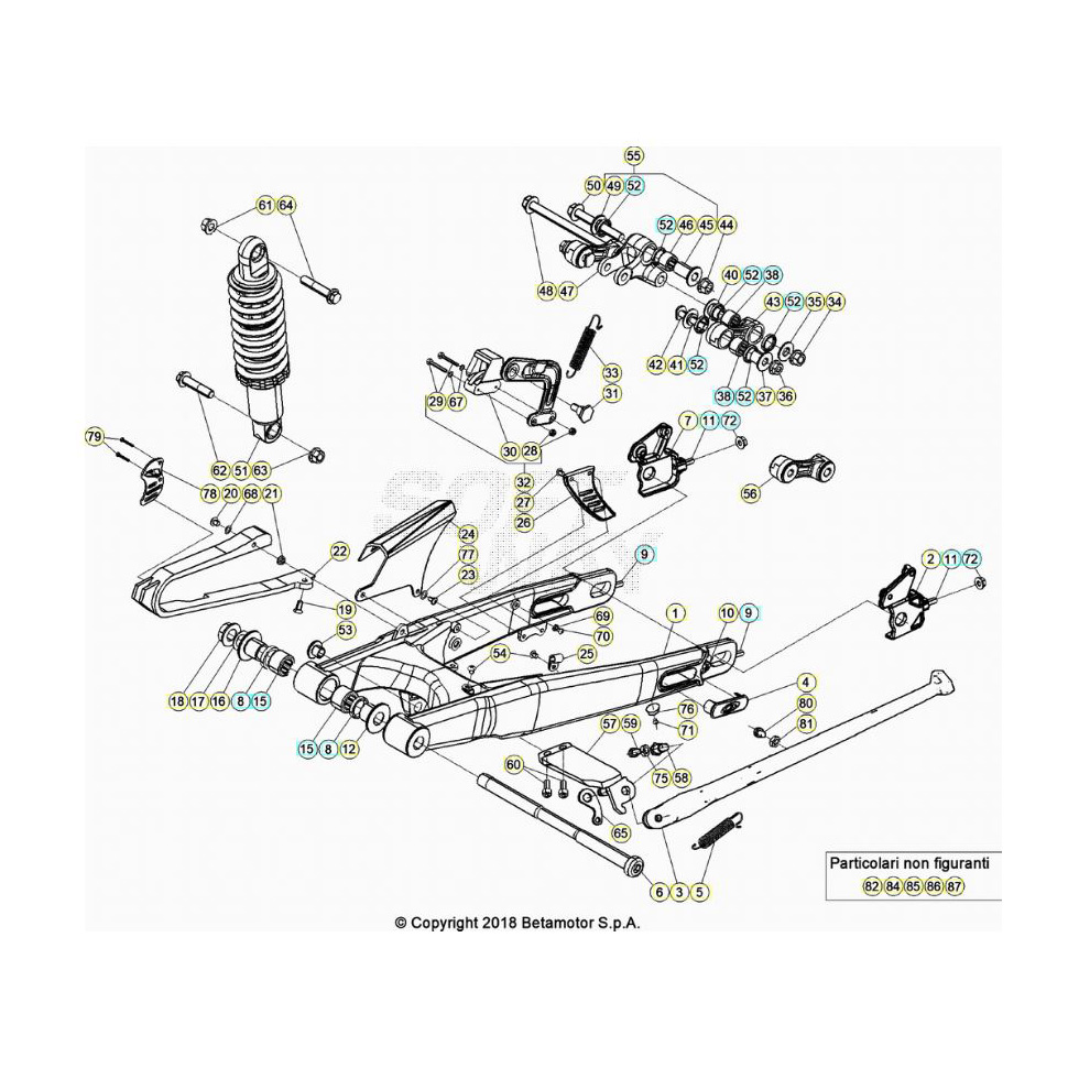 Beta EVO125 20 Schwingarm/Federbein 1 Ersatzteile