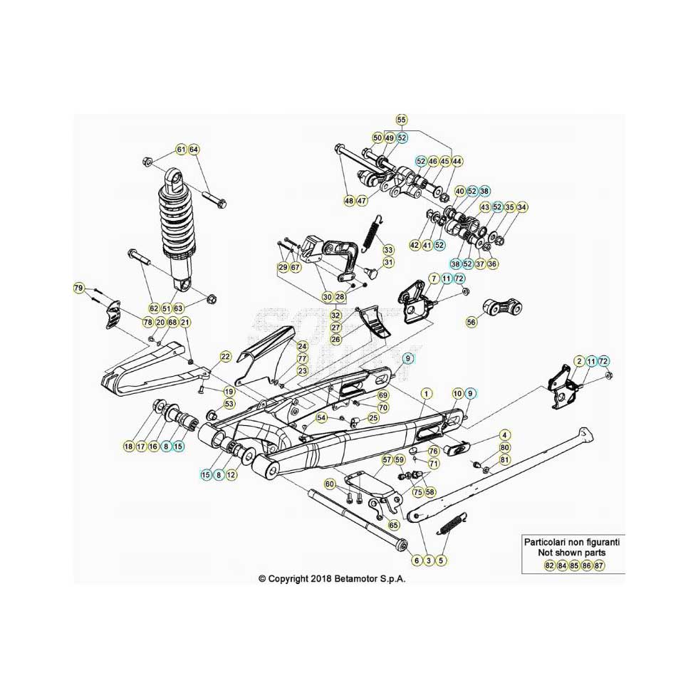 Beta  EVO250 Factory 20 Schwingarm/Federbein Ersatzteile