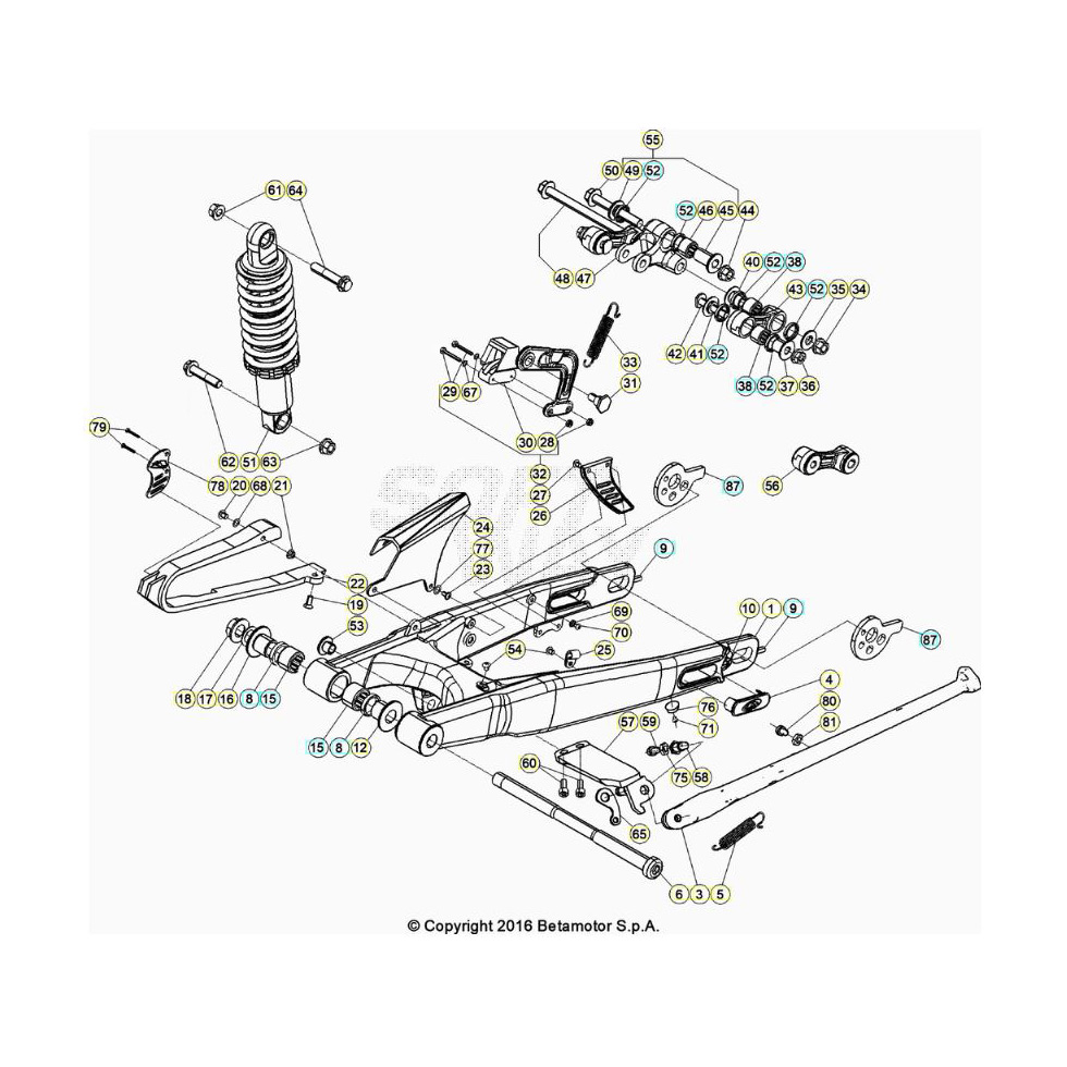 Beta EVO200 20 Schwingarm/Federbein 1 Ersatzteile Beta EVO200 20 Schwingarm/Federbein 1 Ersatzteile
