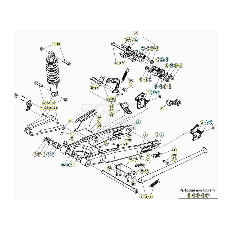 Beta EVO300 2T 23 Schwingarm/Federbein 1 Ersatzteile Beta EVO300 2T 23 Schwingarm/Federbein 1 Ersatzteile