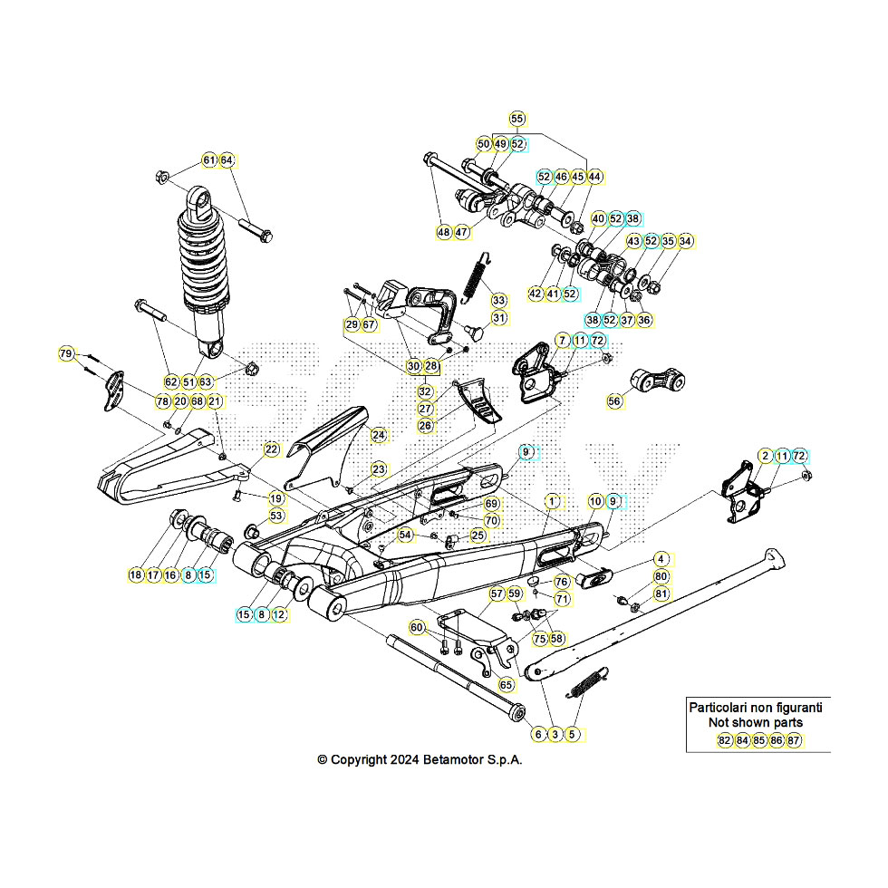 Beta EVO300 2T 25 Schwingarm/Federbein 1 Ersatzteile