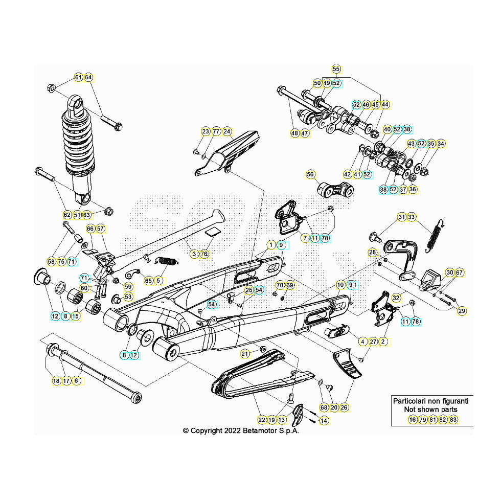 Beta EVO300 4T 24 Schwingarm/Federbein 1 Ersatzteile