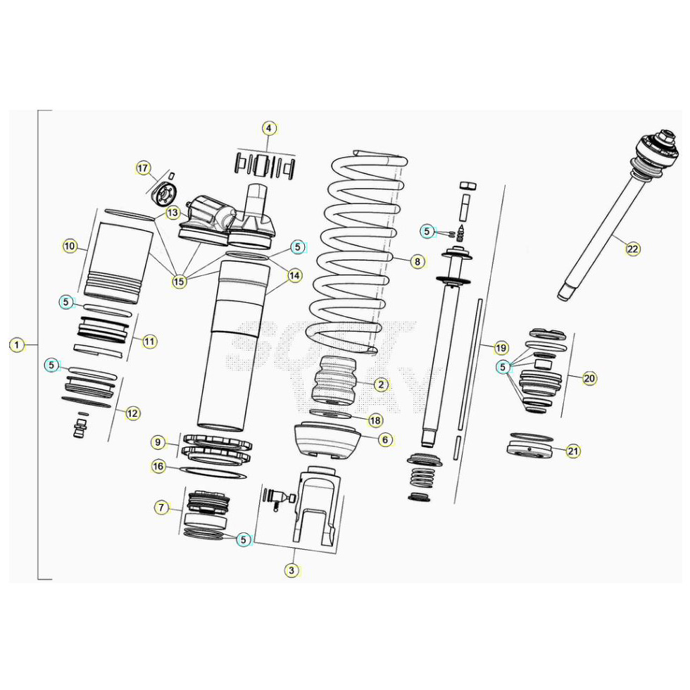 Beta RR125 20 Schwingarm/Federbein 1 Ersatzteile