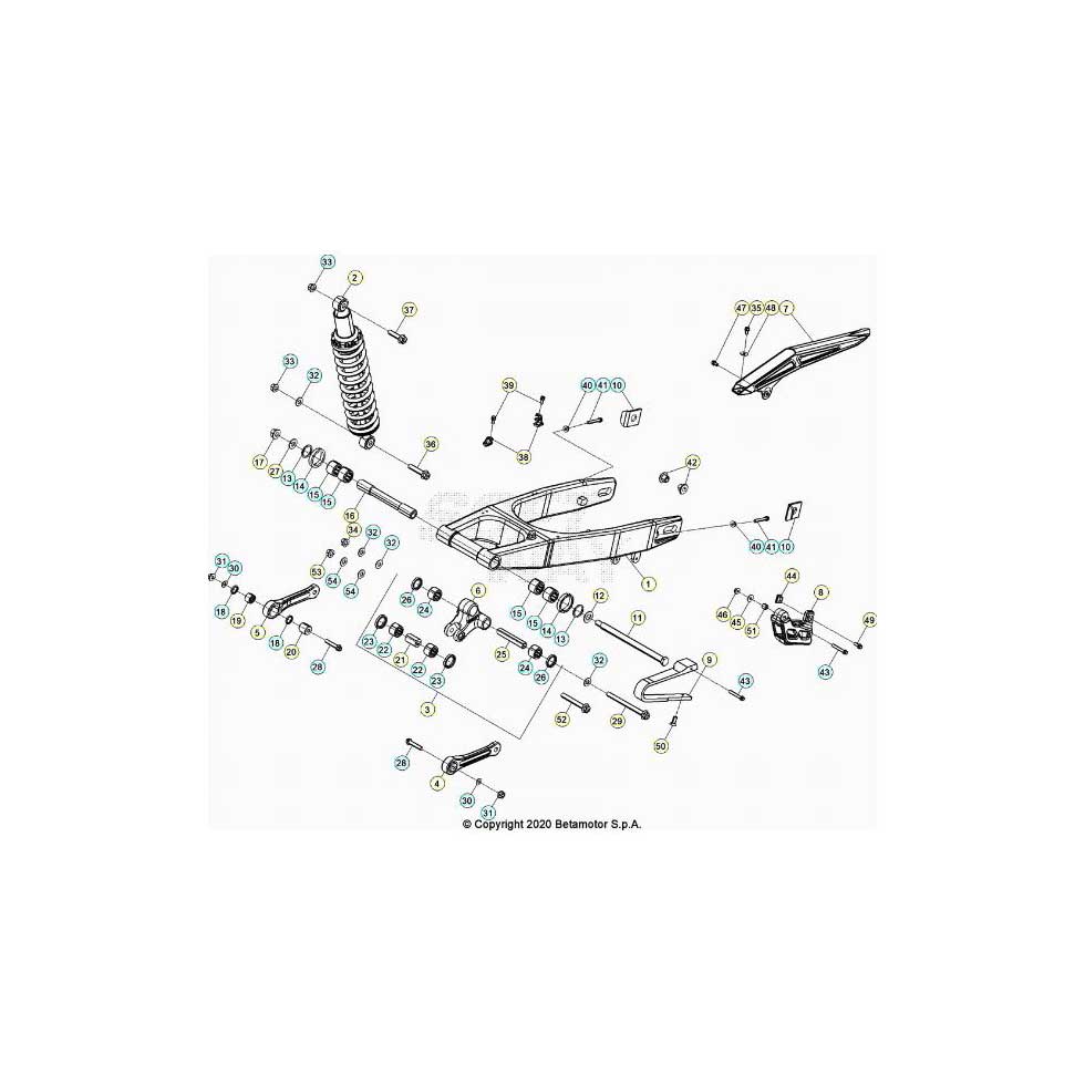 Beta RR125 LC 4T 20 Schwingarm/Federbein 1 Ersatzteile Beta RR125 LC 4T 20 Schwingarm/Federbein 1 Ersatzteile