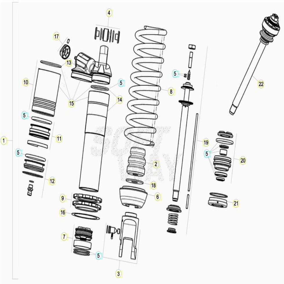Beta RR300 20 Schwingarm/Federbein 1 Ersatzteile