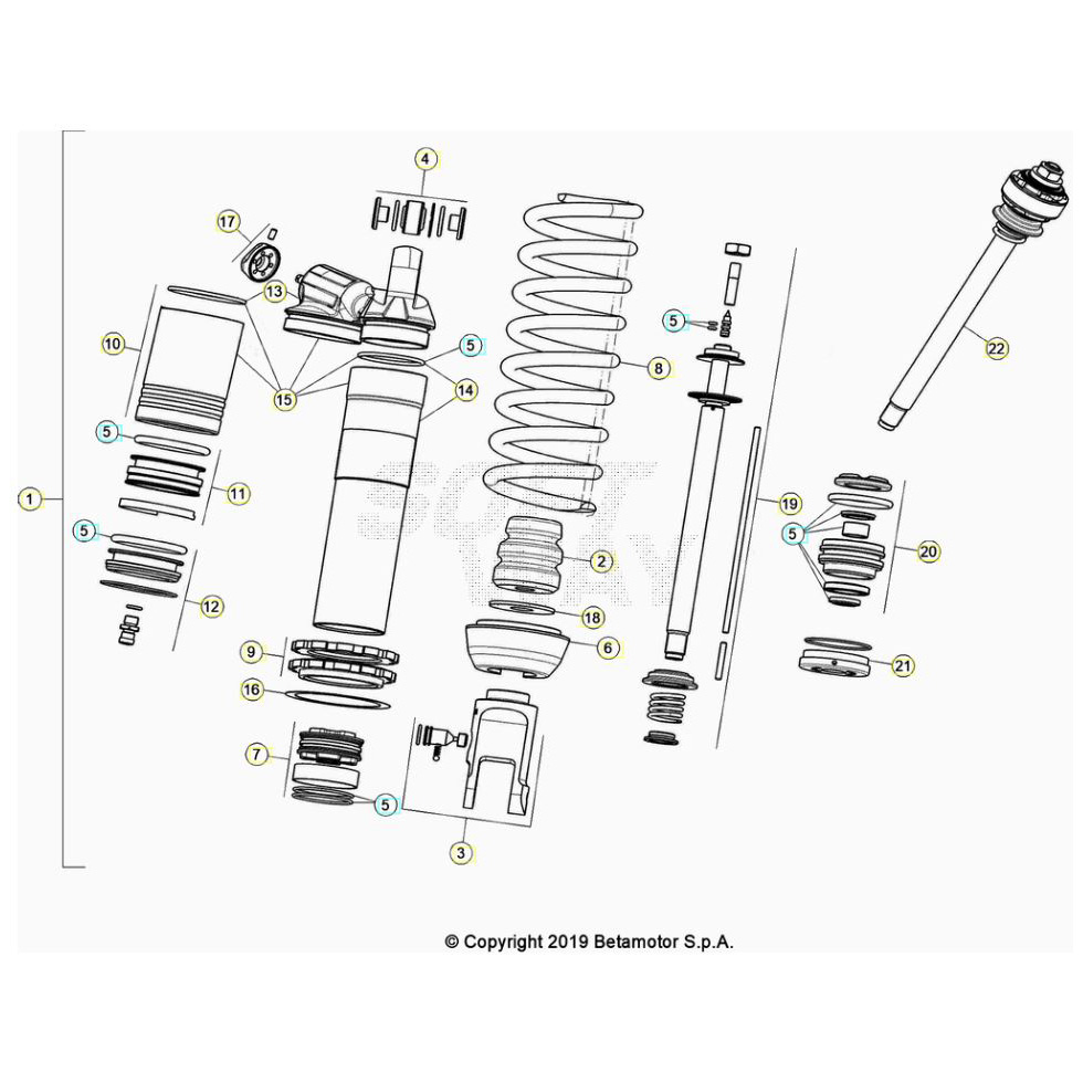 Beta RR350 21 Schwingarm/Federbein 1 Ersatzteile Beta RR350 21 Schwingarm/Federbein 1 Ersatzteile