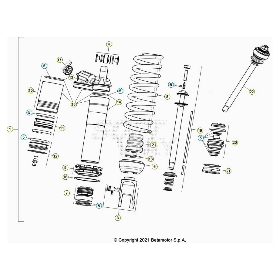 Beta RR350 25 Schwingarm/Federbein 1 Ersatzteile
