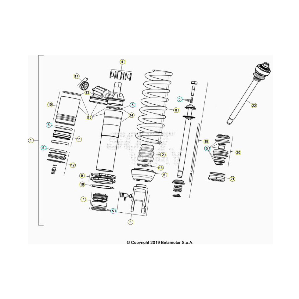 Beta RR350RC 20 4T Schwingarm/Federbein 1 Ersatzteile Beta RR350RC 20 4T Schwingarm/Federbein 1 Ersatzteile