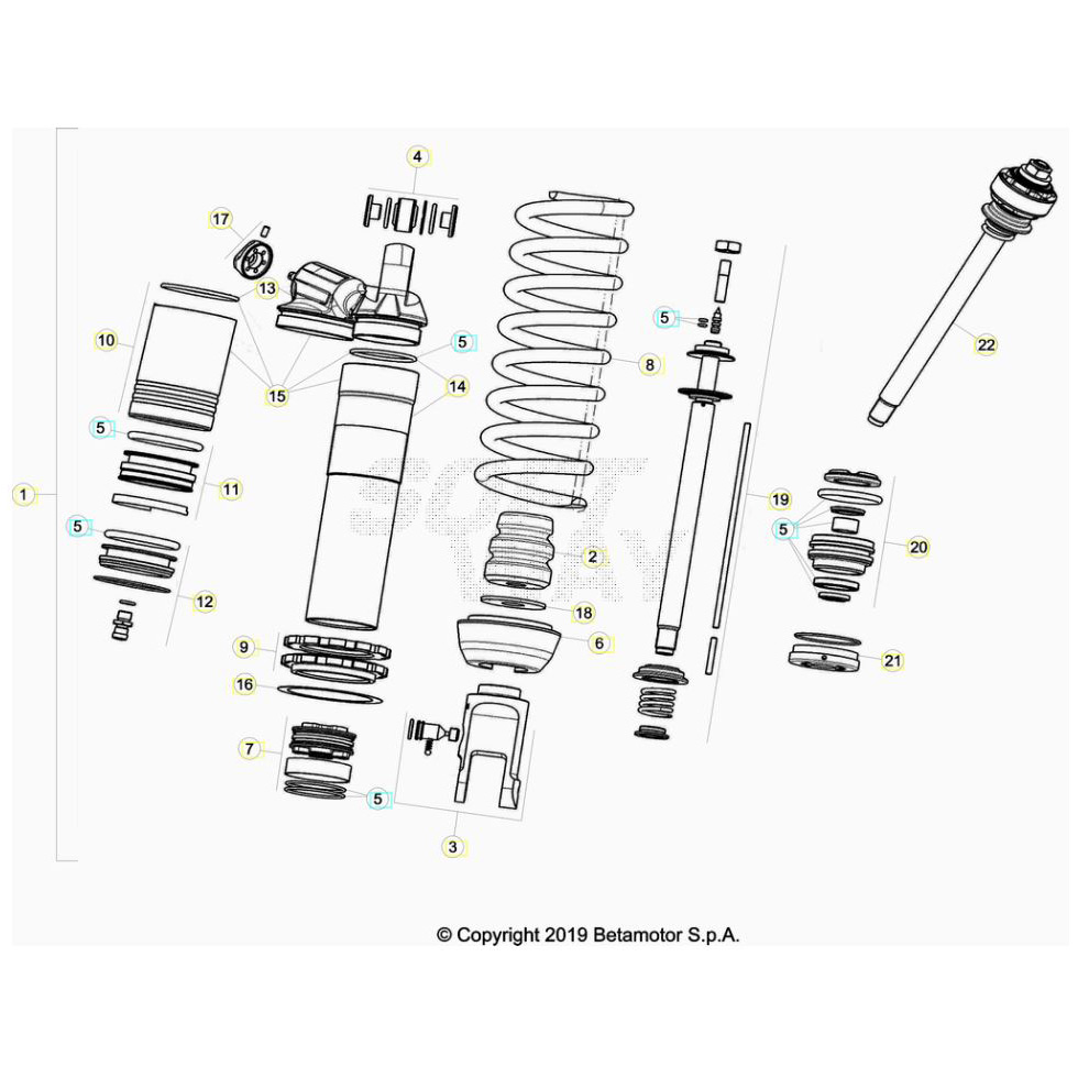 Beta RR390 20 Schwingarm/Federbein 1 Ersatzteile