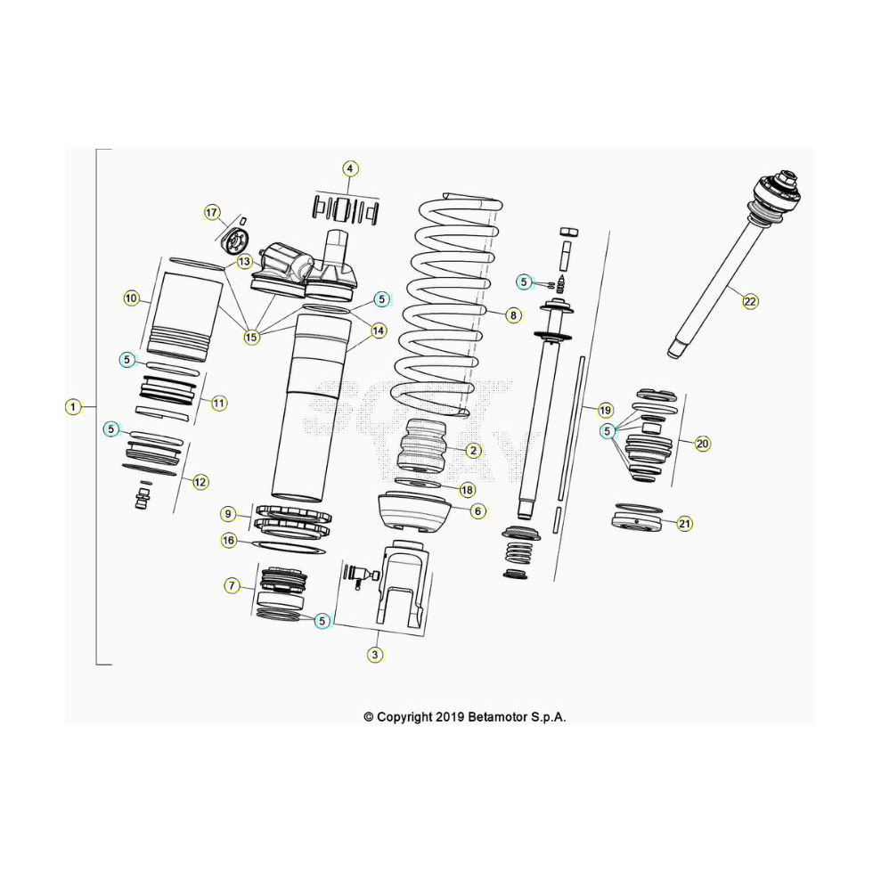 Beta RR390 23 Schwingarm/Federbein 1 Ersatzteile Beta RR390 23 Schwingarm/Federbein 1 Ersatzteile