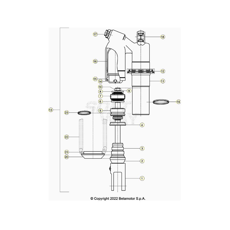 Beta RR430 Racing 24 Schwingarm/Federbein 1 Ersatzteile