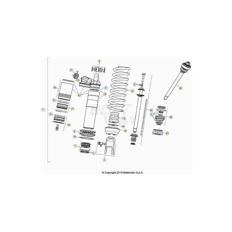 Beta RR430RC 20 4T Schwingarm/Federbein 1 Ersatzteile