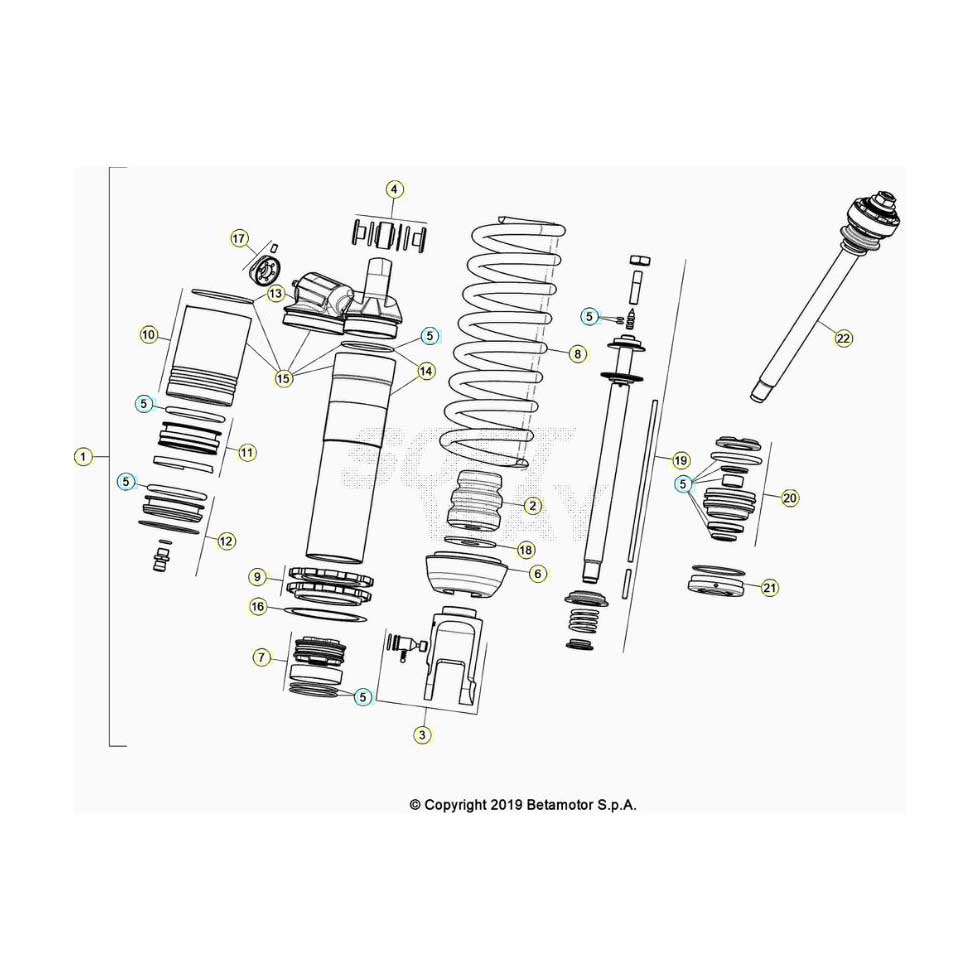 Beta RR480RC 20 4T Schwingarm/Federbein 1 Ersatzteile Beta RR480RC 20 4T Schwingarm/Federbein 1 Ersatzteile