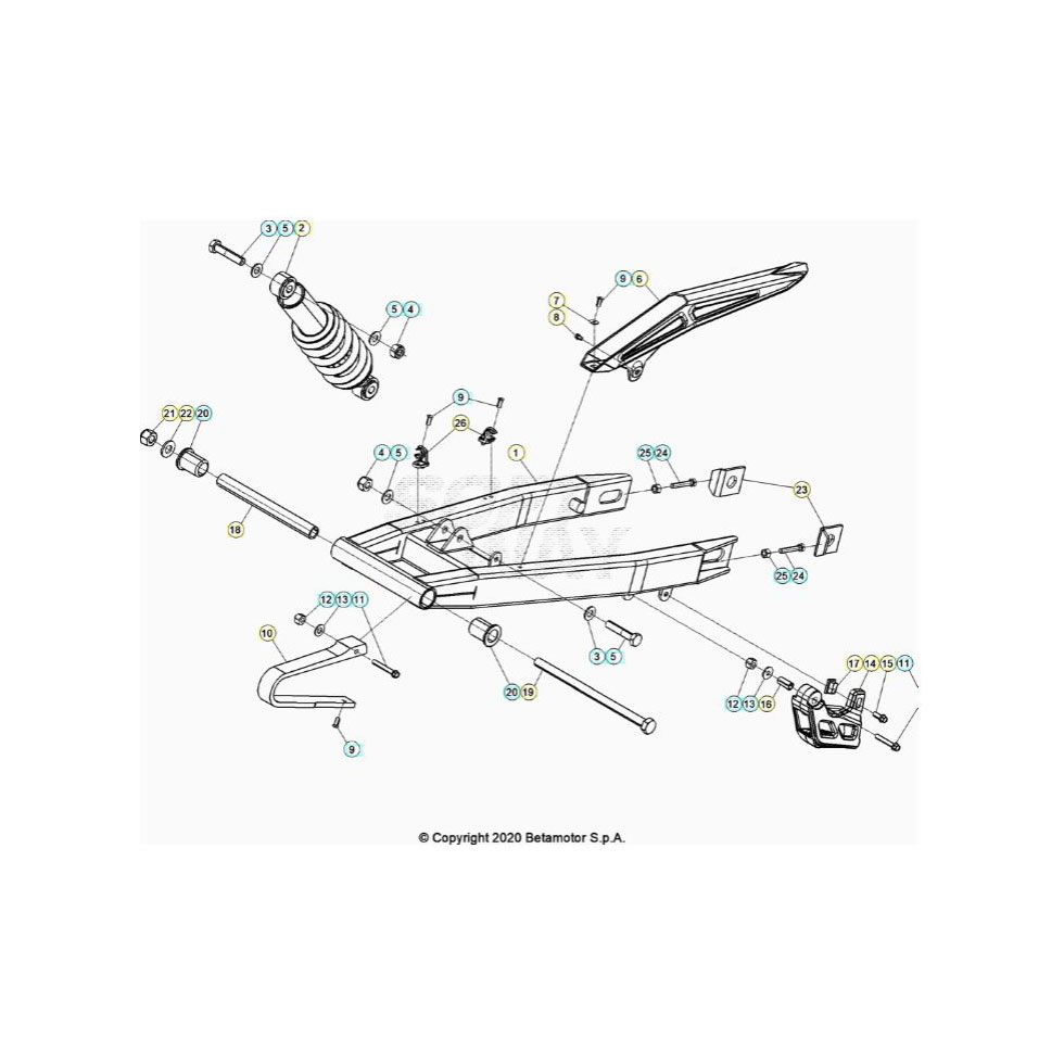 Beta RR50 20 Schwingarm/Federbein 1 Ersatzteile