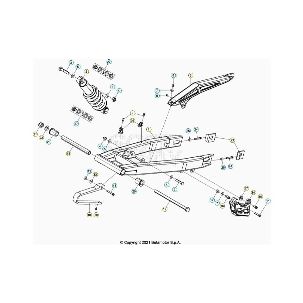 Beta RR50 23 Schwingarm/Federbein 1 Ersatzteile