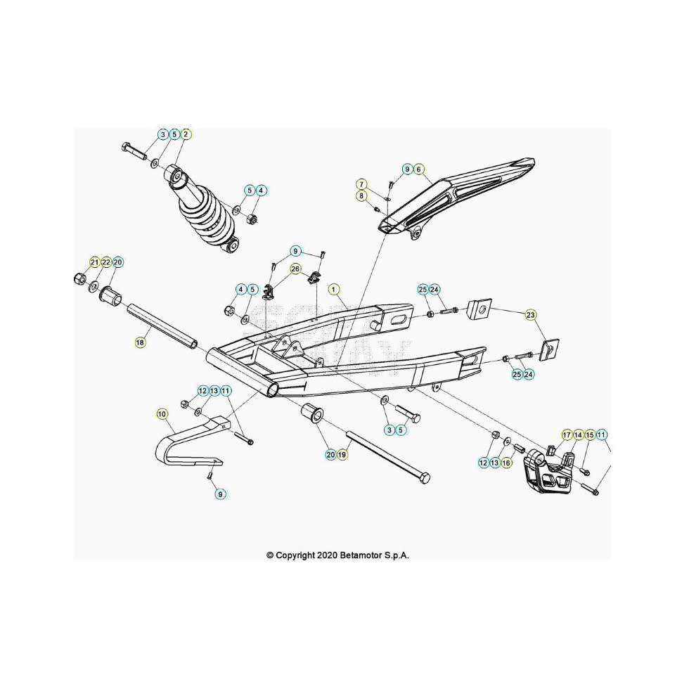 Beta RR50 Street 20 Schwingarm/Federbein 1 Ersatzteile