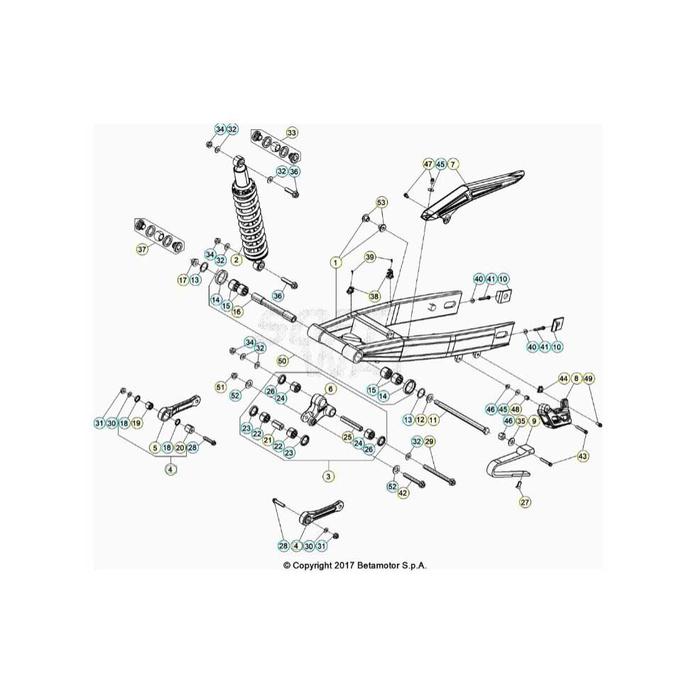 Beta RR50RC 21 Schwingarm/Federbein Ersatzteile Beta RR50RC 21 Schwingarm/Federbein Ersatzteile